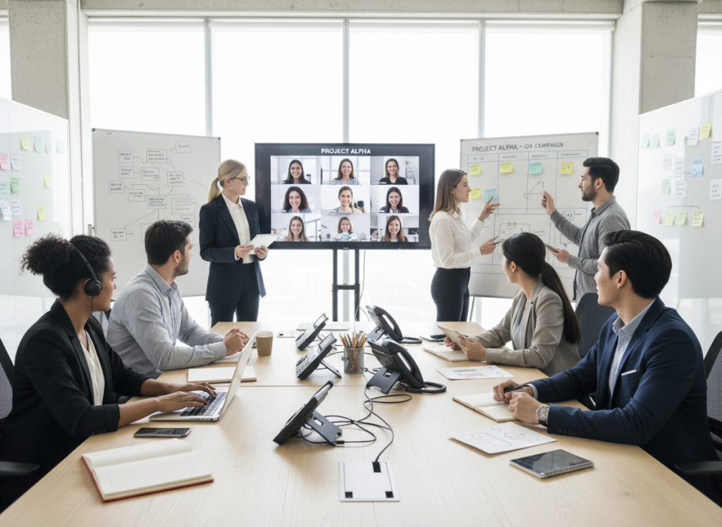 Agency team implementing effective communication practices